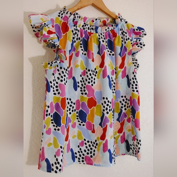 THML Multicolor Ruffle Sleeve Blouse - Picture 4 of 7